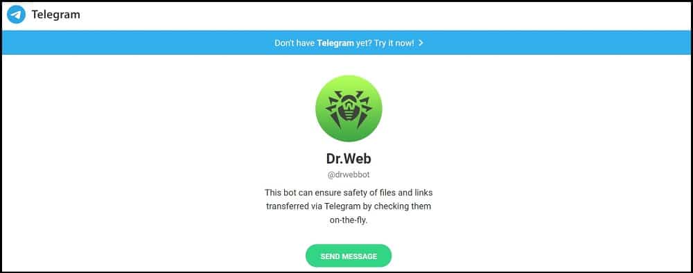 Dr.Web - First Anti-Virus Telegram Bot