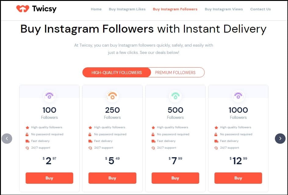 Buy Instagram Followers for Twicsy