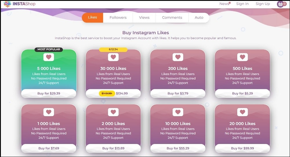Buy Instagram Likes for InstaShop