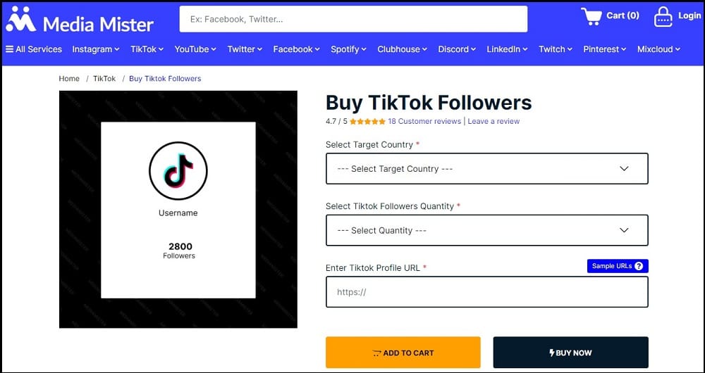 Buy Tik Tok Followers for Media Mister
