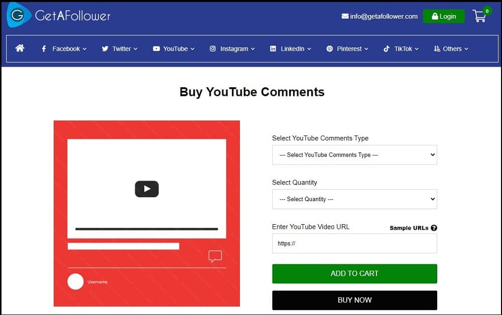 Buy Youtube Comments for GetAFollower