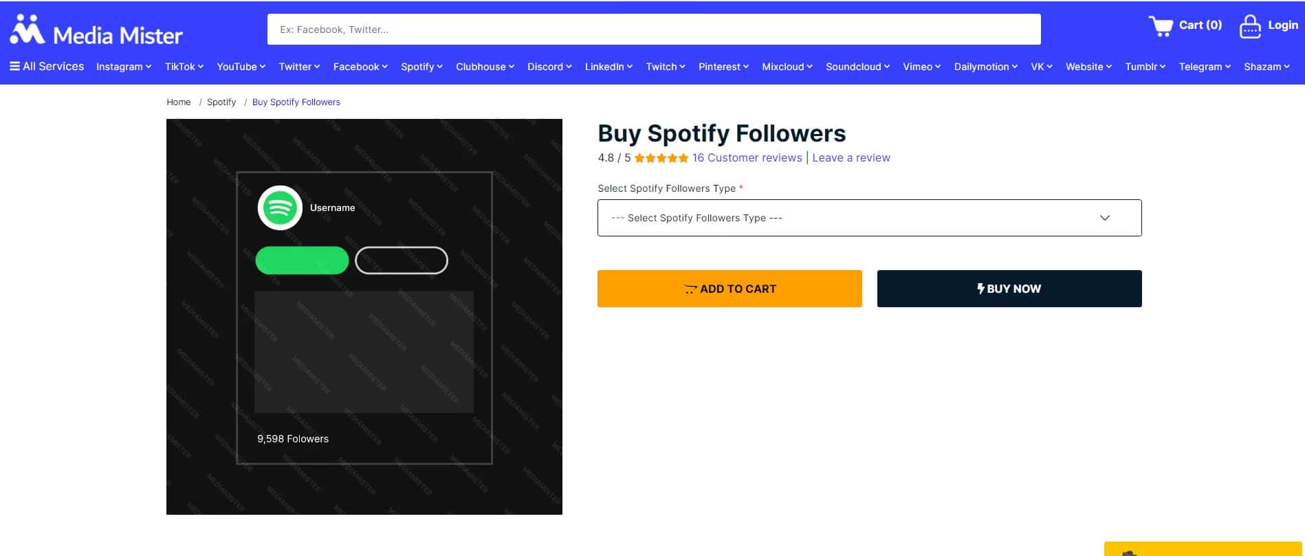 Media mister Buy Spotify Followers