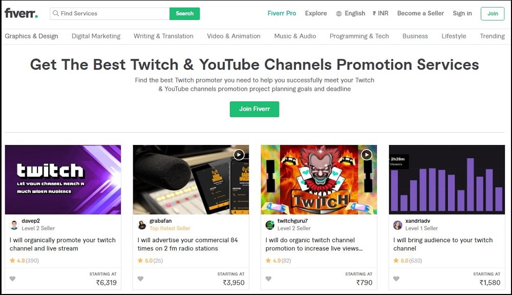 Twitch Promotional service for Fiverr