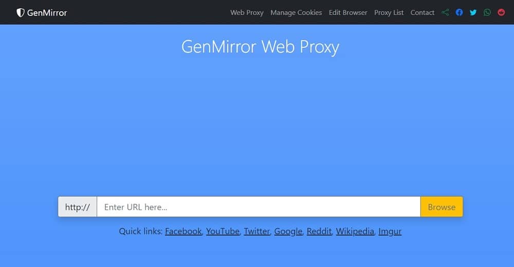GenMirror for Free web proxy