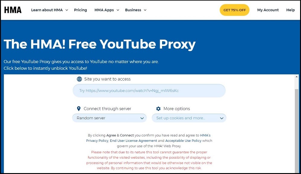 HideMyAss for Free web proxy