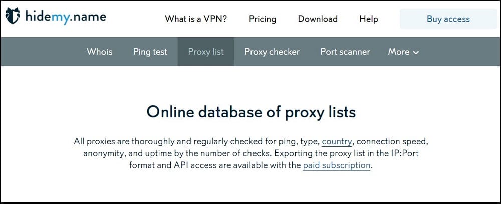 Hidemy for Free Proxy Server