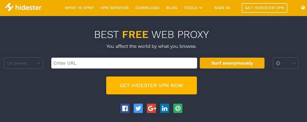 Hidester for Free web proxy
