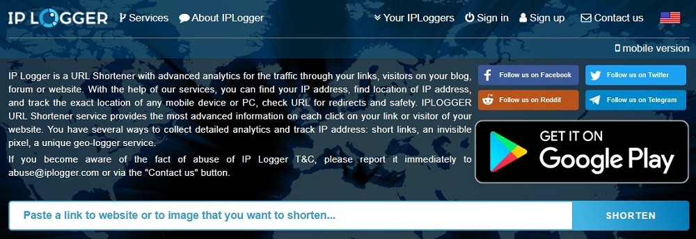 IP Logger Homepage