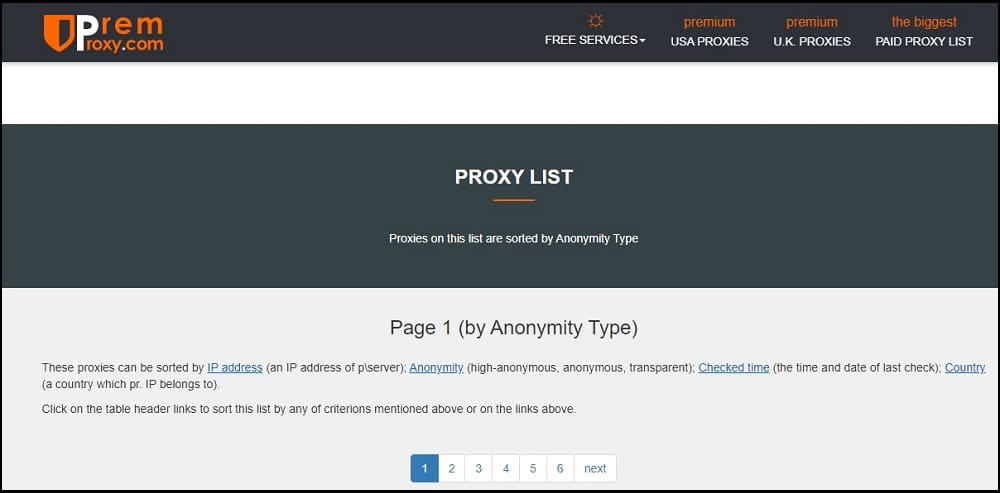 Premproxy for Free Proxy Server