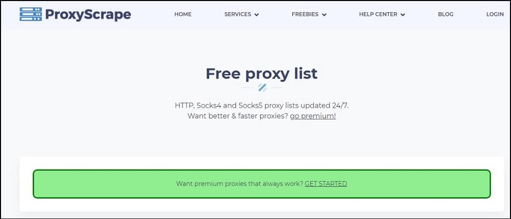ProxyScrape for Free Proxy Server