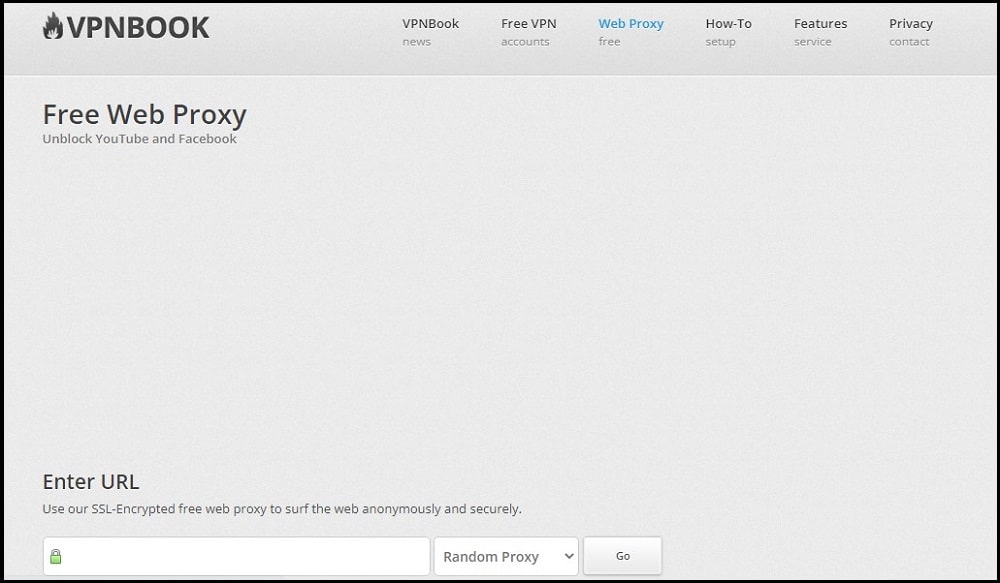 VPNBook Web Proxy for Free web proxy