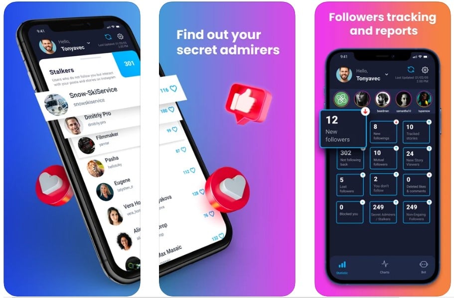 Followers Track app from Apple Store