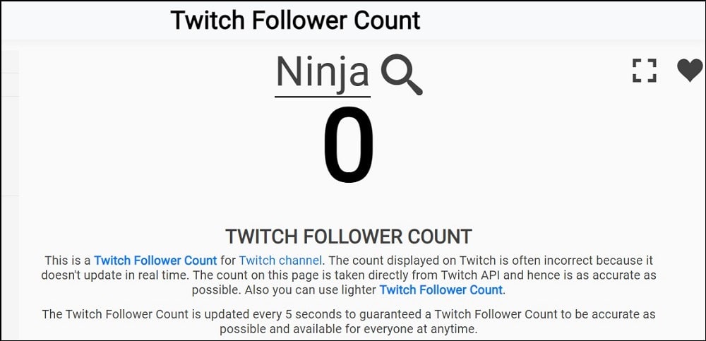 Livecounts with Twitch Followers Count
