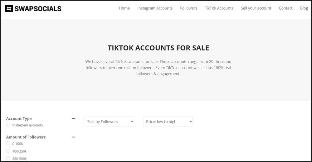 SwapSocials for Buy Tik Tok Account