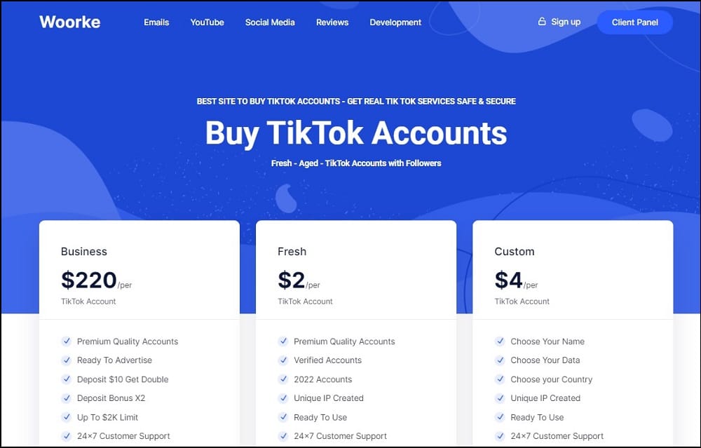 Woorke for Buy Tik Tok Account