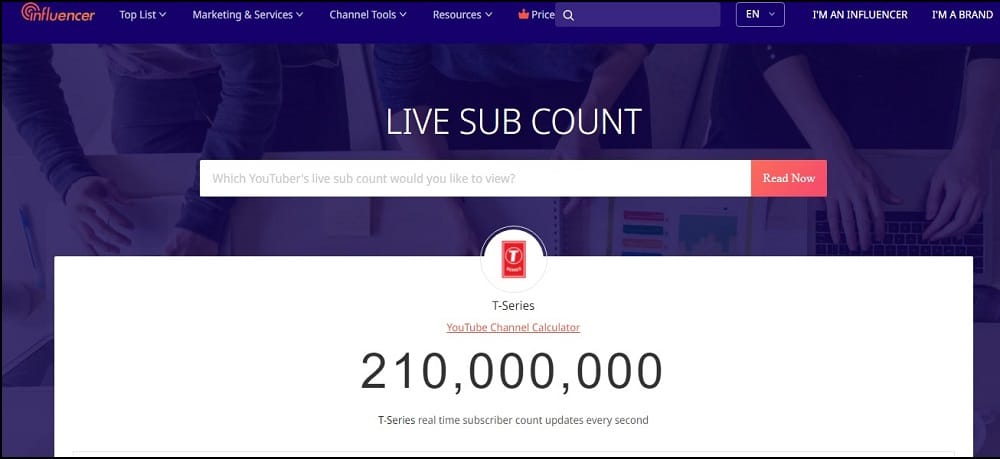 YouTube Live Subscriber Tracker is Noxinfluencer