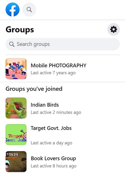 group from the list
