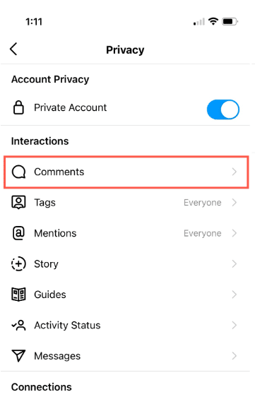 Hide Comments-Privacy