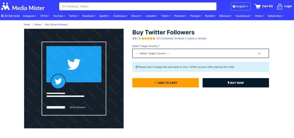Media Mister to Buy Twitter Followers