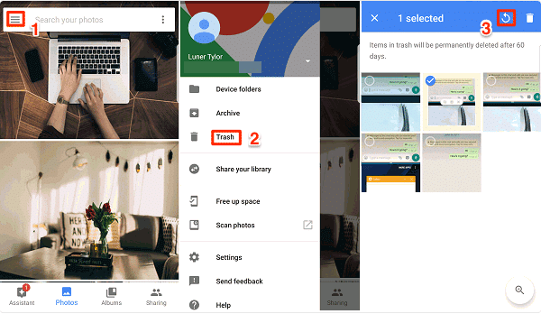 Recover Deleted Photos from Google Photos