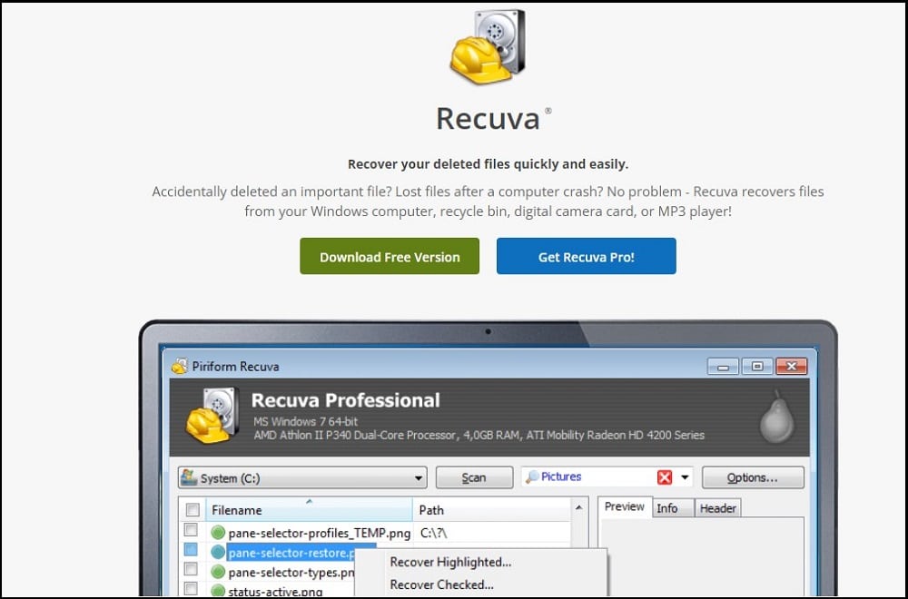 Recuva apps