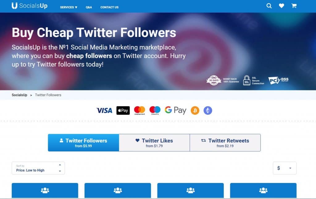 SocialsUp to Buy Twitter Followers
