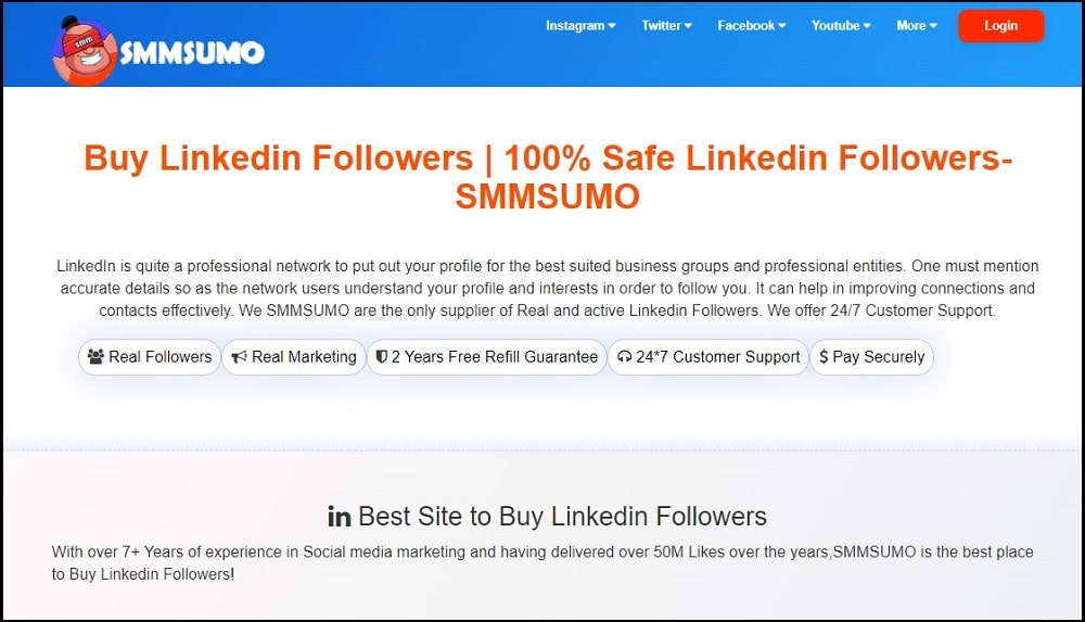 SmmSumo for buy Linkedin Followers