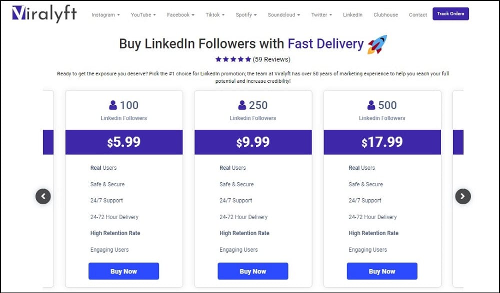 Viralyft Buy Linkedin Followers with Fast Delivery