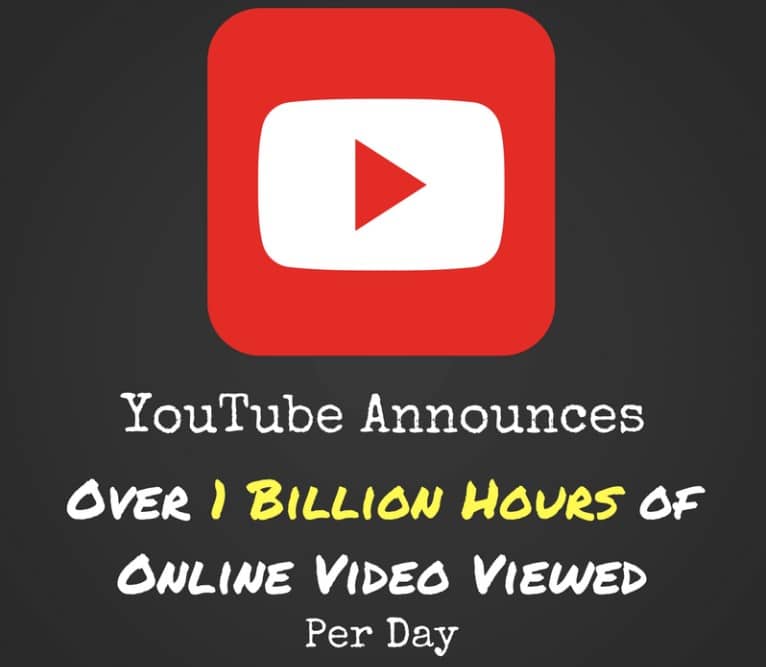 1 billion hours are watched each day