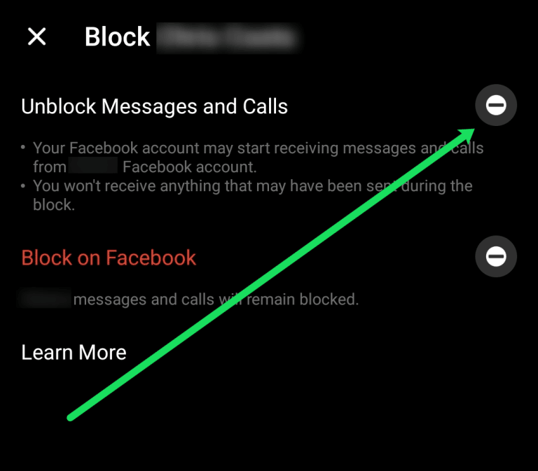 Unblock Messages