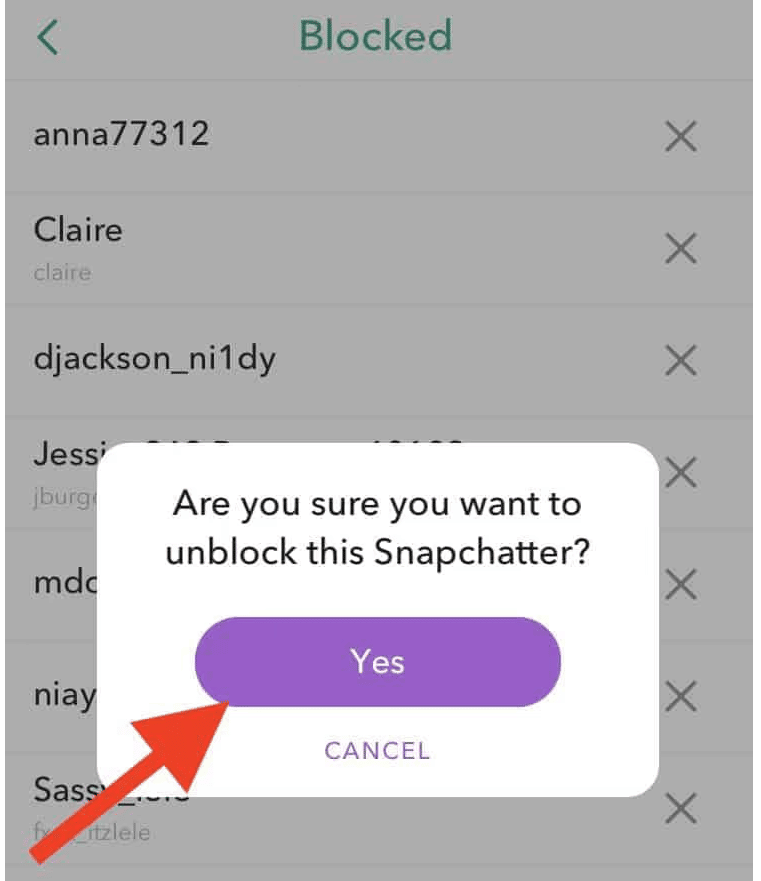Block and unblock the Snapchat user