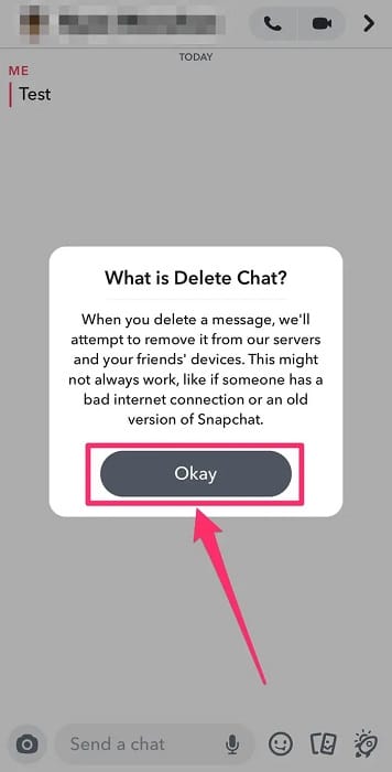 Delete chat in snapchat
