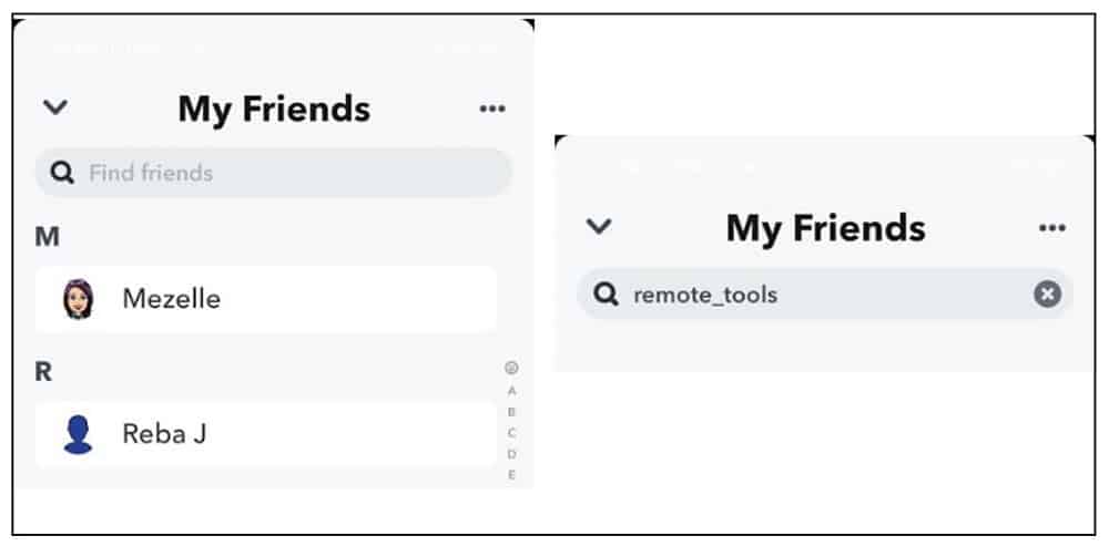 Friends tab to access your current friends list