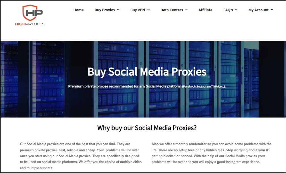 High Proxies for Social Media Proxies