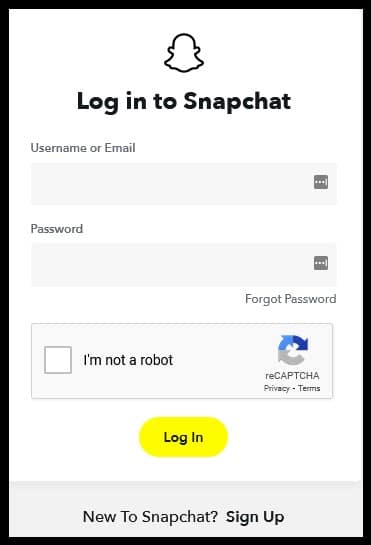 Launch the Snapchat application and assuming you have logged