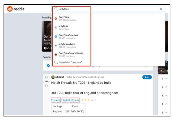 Type in on the search bar