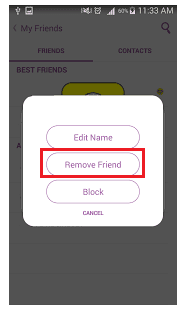 remove friend snapchat