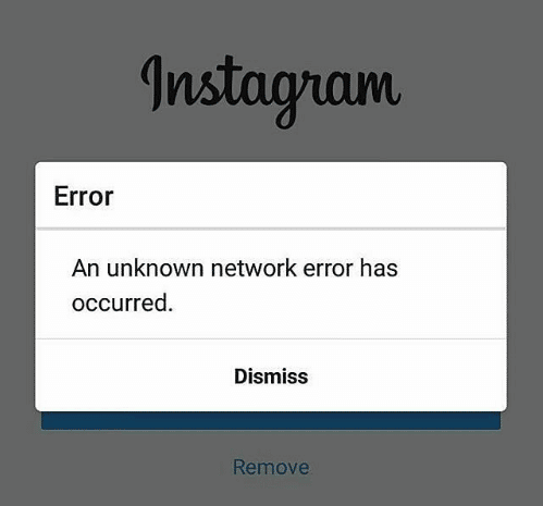 Instagram's in-app errors