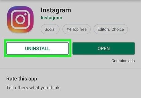 Uninstall and Reinstall the Instagram App